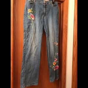 Ladies embroidered jeans
